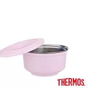 【THERMOS膳魔師】不鏽鋼兩用粉彩隔溫碗1.05L(A-DBOWL-PPL)丁香紫