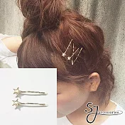 【SJ】迷你閃耀流星造型線夾/一字夾(兩色)-金色2入