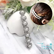 【Hera 赫拉】閃亮單排珍珠水晶邊夾