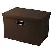 居家簡約可折疊收納箱 26.3L深棕色