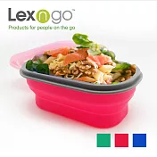 Lexngo 矽膠蓋可摺疊餐盒(小)紅色