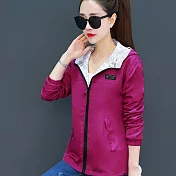 【KISSDIAMOND】時尚防風雙面穿連帽防曬外套(抗曬/遮陽/騎車/戶外/百搭 6色S-2XL可選)S葡萄紫