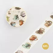 【BGM】和紙膠帶 金箔寬版Life系列 ‧熱咖啡
