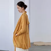 旅途原品_陽光燦爛_原創設計清透肌理外套 M/L/XL　M薑黃色