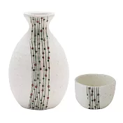 【BISQUE】美濃燒銅板德利雨紋酒壺杯組 ‧白