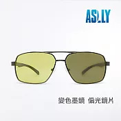 【ASLLY】感光變色防眩光車用夜視偏光墨鏡/太陽眼鏡(黃片)