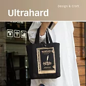 Ultrahard 藏書票閱讀書袋-鵝毛筆(黑)