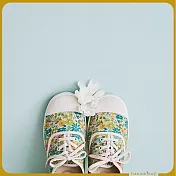 【花見小路】甜椒綁帶日/春之小園花布鞋/帆布鞋/JP23/柳綠色