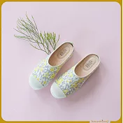 【花見小路】懶人日/黃花風鈴木花布鞋/散布拖鞋/JP24/梔子黃色