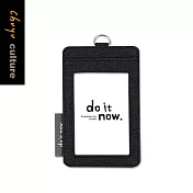 珠友  識別證套/證件套/工作證套/票卡夾/萬用票夾/卡套(直式)-do it now01黑