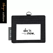 珠友 多層識別證套/證件套/工作證套/票卡夾/萬用票夾/卡套(橫式)-do it now01黑