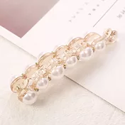 日韓優雅系百搭珍珠水鑽 香蕉夾 小香魅力極簡髮夾-顏色任選 kiret透明金