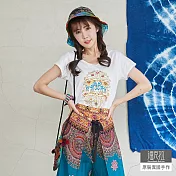 【潘克拉】對稱大象圓領珠T TM648 FREE白色