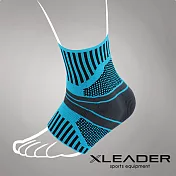 【LEADER】運動壓力矽膠墊片護踝套 踝關節保護墊_單只入(藍黑 S)