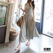 【Jilli~ko】莫代爾長款收腰背心裙 J6892　FREE灰色