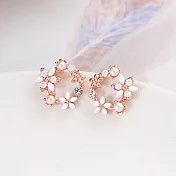 Sandra珊卓拉-甜美花卉夾式耳環玫瑰金