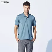 【ST.MALO】經典風格咖啡紗男POLO衫-1954MPM灰藍色