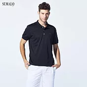 【ST.MALO】經典風格咖啡紗男POLO衫-1954MPM魚子黑
