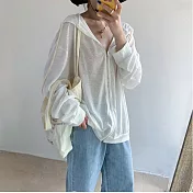 【那木】拉繩連帽親膚透氣防曬外套(3色)   FREE白色