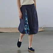 旅途原品_涼暮月_原創設計鬱金香半裙 M/L/XL　M藏藍色