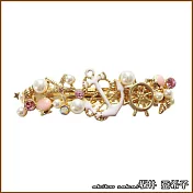 『坂井．亞希子』夏戀海洋海星船錨造型髮夾 -粉色