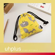 uhplus 迷你束口袋-小狐狸(檸黃)