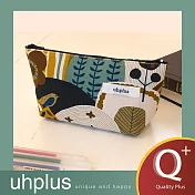 uhplus Q-plus寬底筆袋-幻遊奇境(棕)