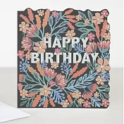 【英國caroline gardner】HAPPY BIRTHDAY ORANGE FLOWERS 花卉系列 生日卡 ITW001