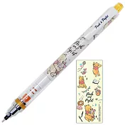Kamio KURUTOGA自動旋轉鉛筆 0.5mm 迪士尼 小熊維尼*UNI 派對 橘白