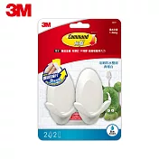 3M無痕浴廁防水雙鉤-典雅白