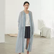 旅途原品_風在說_原創設計多穿苧麻棉立體拼邊連衣裙 M/L/XL　M淺藍色