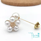 【Hera 赫拉】百搭小雛菊珍珠結裝飾扣/胸針(2入一組)