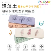 【YOUFONE】超吸水速乾型珪藻土多功能墊4入組-印花(24X8)