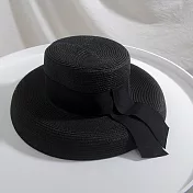 【那木】古典赫本風大檐草帽(3色)   黑色