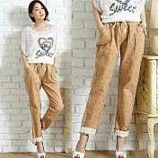 【NUMI】蕾絲反摺綁帶休閒褲-共3色 33215(F可選)F卡其