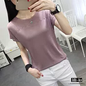 【Jilli~ko】冰絲薄款造型針織衫 A226　FREE粉紅