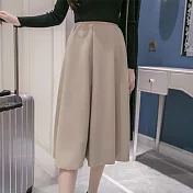 【NUMI】純色高腰大擺裙A字裙-共2色33882(F可選)F卡其色