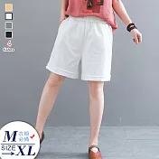 【A.Cheter】日本松本舒暢清涼一夏棉麻五分短褲#104659M白