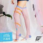 GIAT 涼感美塑漾彩睡眠大腿襪FREE雙色雲朵