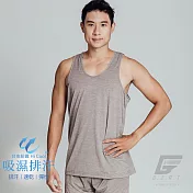 GIAT 輕盈速乾吸濕排汗背心M簡約咖