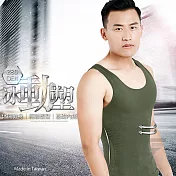 GIAT 280D涼感直塑機能內搭背心M古綠