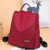 牛津布防潑水雙肩防盜潮包紅色