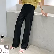 【MsMore】艾菲爾之旅抗暑長腿冰涼水絲長褲#104705M黑