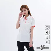【遊遍天下】女款吸濕排汗抗UV機能POLO衫(GS1033)M白玫紅