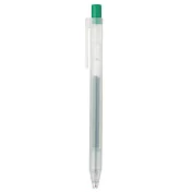 【MUJI 無印良品】自由換芯按壓滑順膠墨筆 /綠0.5mm