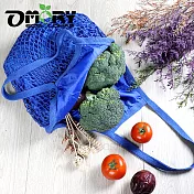 【OMORY】 大容量內裡設計編織網袋 63*35CM-寶藍