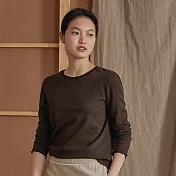 旅途原品_原野_原創設計針織純棉基礎T恤 M/L/XL　M咖啡圓領