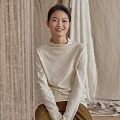 旅途原品_原野_原創設計針織純棉基礎T恤 M/L/XL　M乳白高領