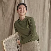 旅途原品_原野_原創設計針織純棉基礎T恤 M/L/XL　M綠色高領