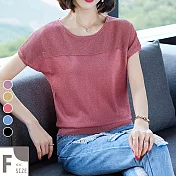 【MsMore】巴黎香頌美人亮鑽金涼爽冰薄針織上衣#104791F桃紅